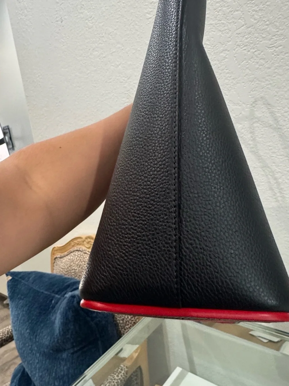 Christian Louboutin Cabata Calfskin Leather Tote with Red Interior